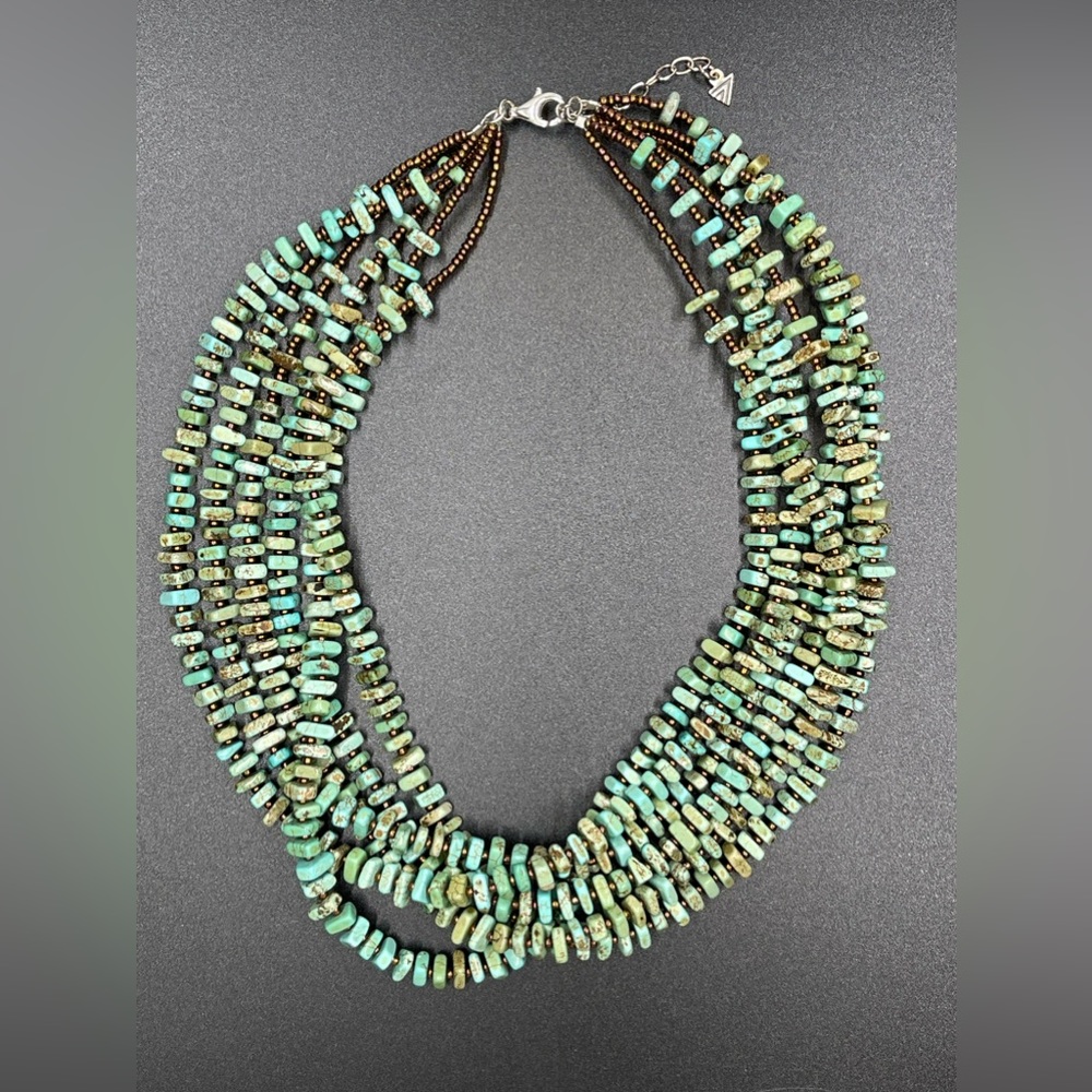 Retired Silpada Designs 6-strand Turquoise Howlite Beaded Necklace